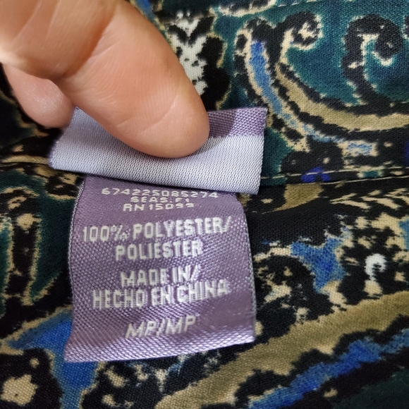 Laura Scott Petite Paisley Blouse, MP - Picture 8 of 10